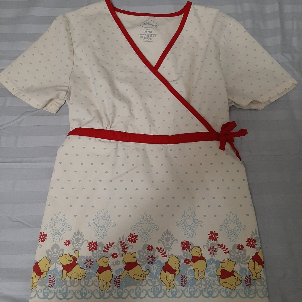 Disney Winnie The Poor Scrub Top